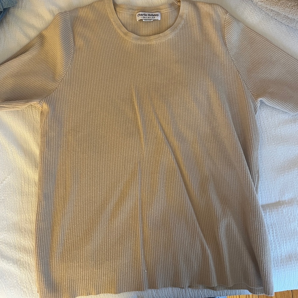 beige knit top